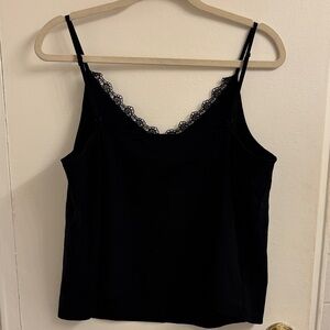 Banana Republic Black Cami with Lace Detail